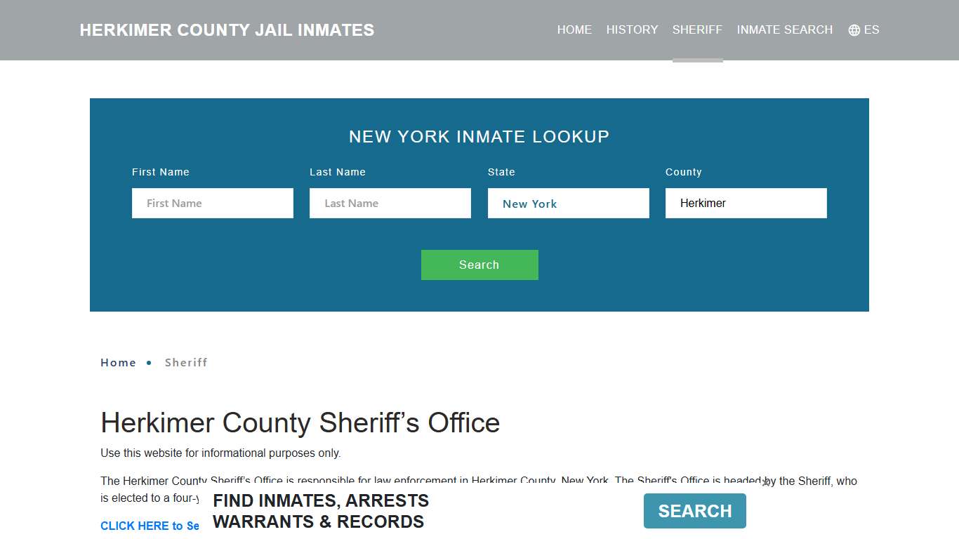 Herkimer County Sheriff, NY Arrest Warrant Lookup
